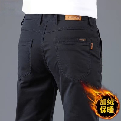 高端纯棉休闲裤男款直筒修身