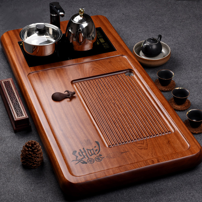 整块实木排水式功夫茶具