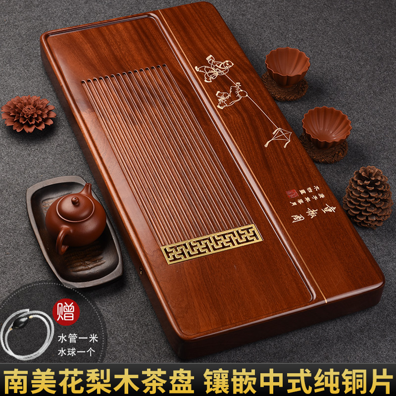 整块原木 精雕细琢 镶嵌纯铜片