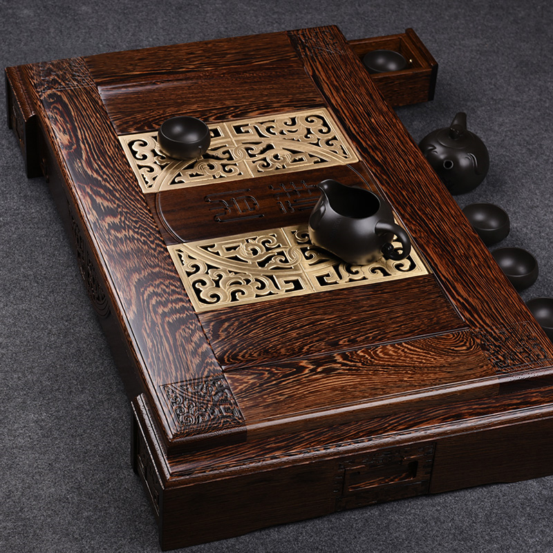 鸡翅木抽屉式功夫茶台