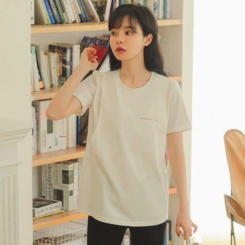 외출용 수유복 핫맘탑 임부복 티셔츠 여름용 얇은 반팔 하의 셔츠 여름용 수유복
