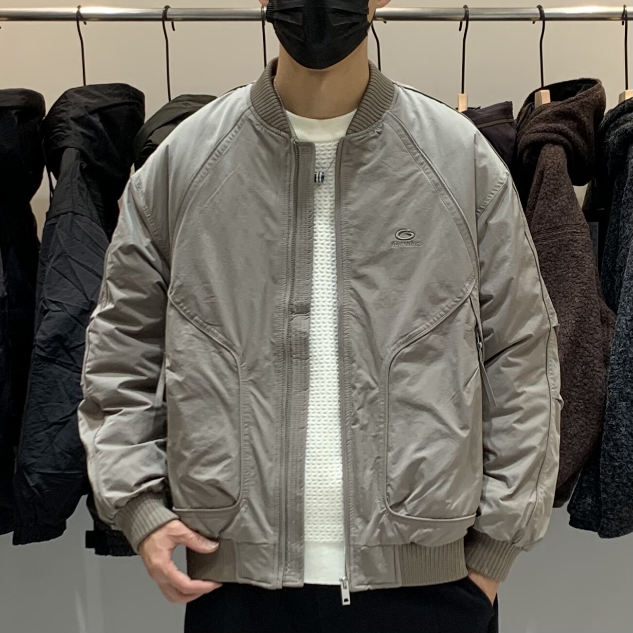 冬季韩版男棒球领羽绒服百搭潮流日系时尚工装休闲保暖羽绒衣外套