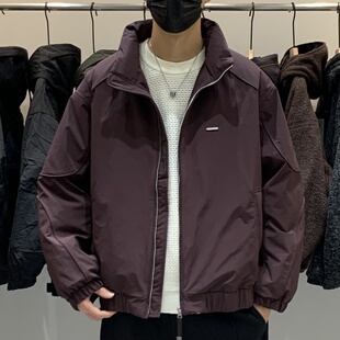 时尚 冬季 立领羽绒服百搭潮流美式 男士 简约拼接痞帅保暖羽绒衣 韩版