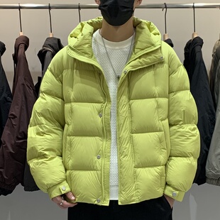 冬季韩版男士连帽羽绒服百搭潮流日系时尚高充绒蓬松保暖面包服