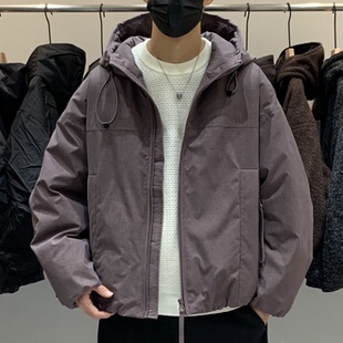 工装 男连帽羽绒服百搭潮流日系时尚 痞帅高级感保暖羽绒衣 韩版 冬季