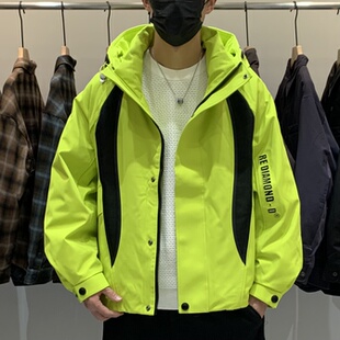 痞帅保暖冲锋衣羽绒衣 男连帽鹅绒羽绒服百搭潮流日系工装 冬季 韩版