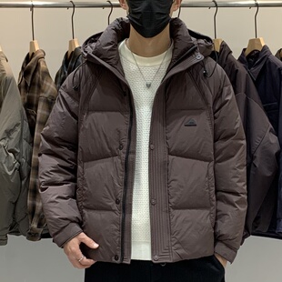 休闲痞帅高级感保暖羽绒衣 男连帽羽绒服百搭潮流日系时尚 冬季 韩版
