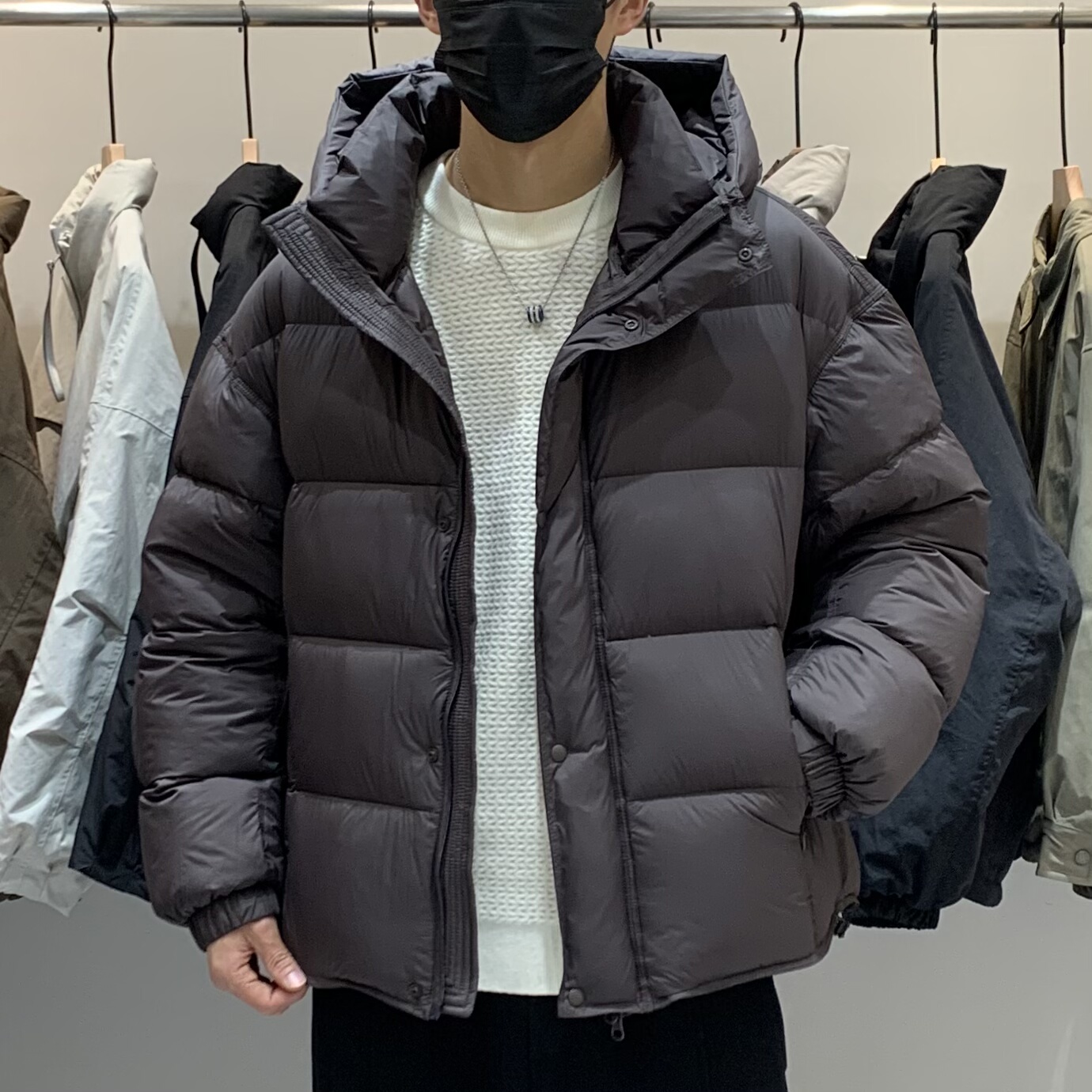 冬季韩版男士泡芙连帽羽绒服百搭潮流日系时尚休闲加厚保暖面包服