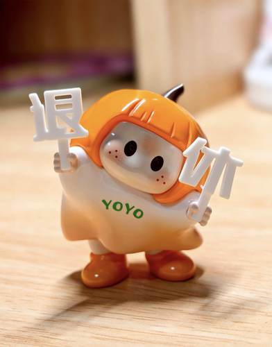 yoyo酱迷你文字举牌退休3D打印手办替换配件上班下班搞怪文字摆件