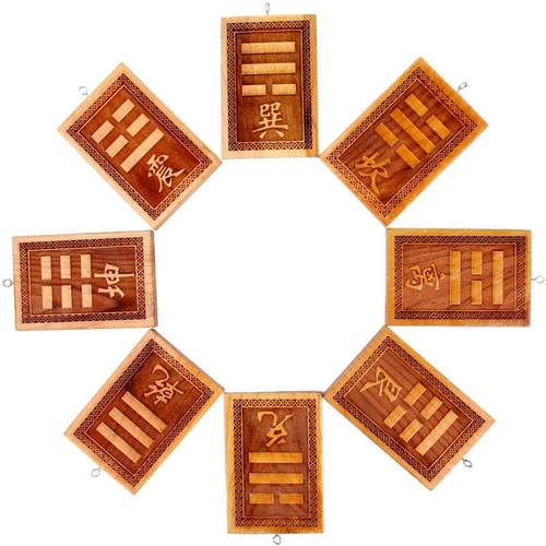 桃木精雕八卦补角挂牌 卦神护佑房屋补角缺角用