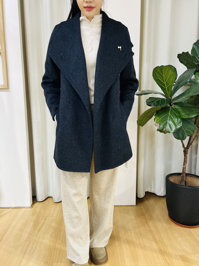 i+now专柜同款2025年冬季新款时尚百搭大翻领宽松短款双面呢外套