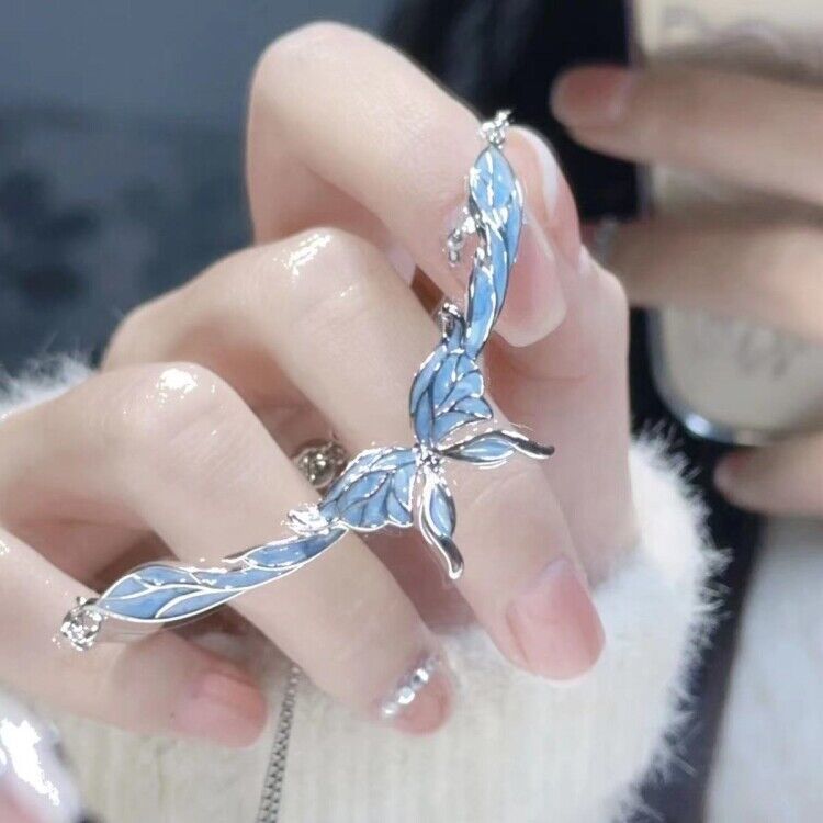 梦蝶少女心蓝色蝴蝶手链2023新款小众设计高级感森系公主显白手饰