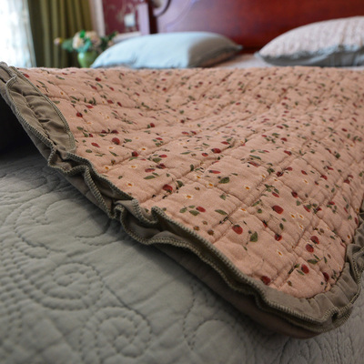 2026新品】高端床盖三件套韩国一面全棉一面莫代尔铺床床单小花边