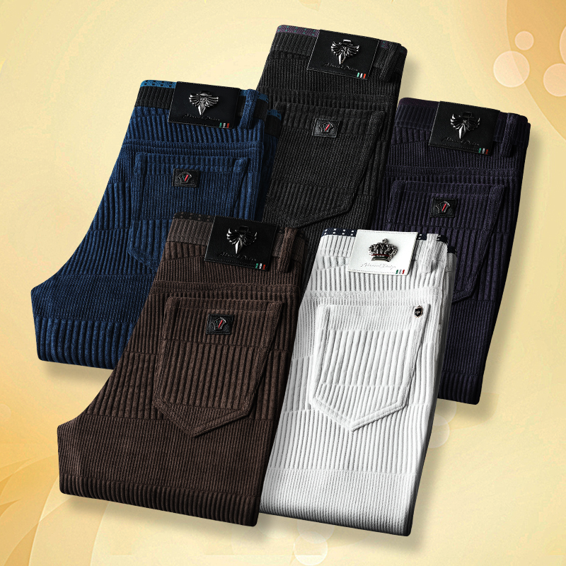 秋冬厚款牛仔裤商务休闲裤子