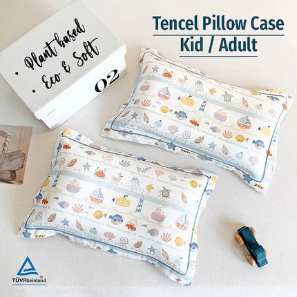 Tencel pillow case soft eco莱赛尔印花儿童成人夏季枕头套凉感