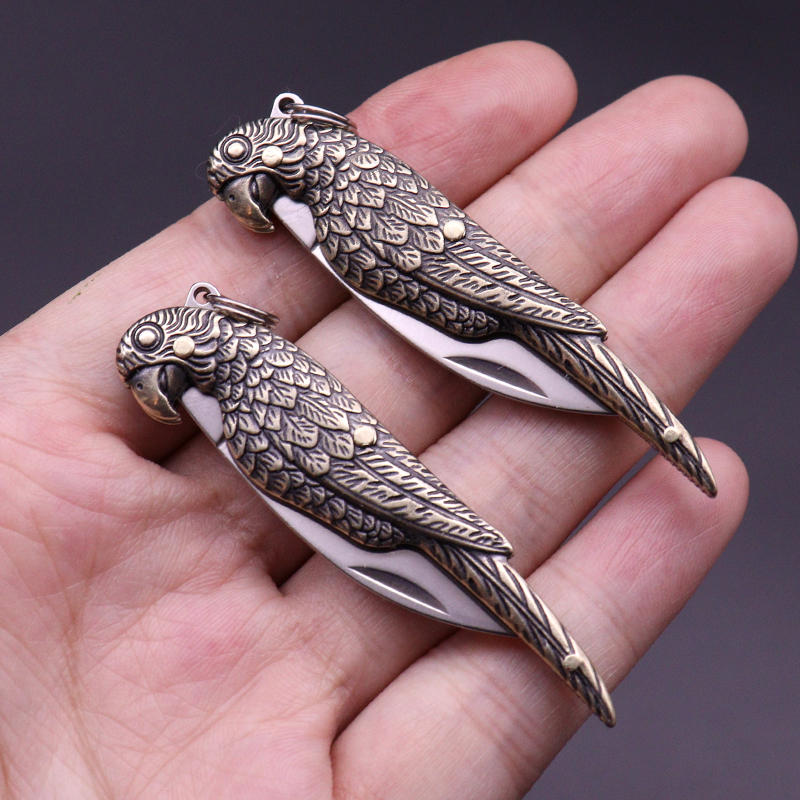 白铜雄鹰迷你水果刀钥匙扣小刀高硬度锋利折叠小刀随身开快递小刀