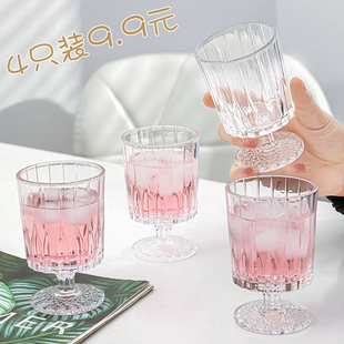 鸡尾酒高脚杯高颜值果酒杯网红玻璃杯子ins气泡水杯 热红酒杯个性