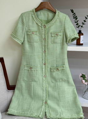 【现货】法式小香风连衣裙夏季收腰显瘦高级感超好看气质裙A75663