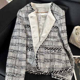 【现货秒发】重磅高奢千鸟格粗花呢气质穿搭时尚秋冬新款上衣 女