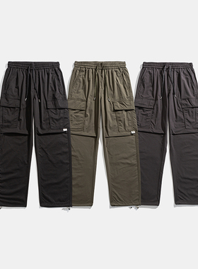 F0506-P95   秋新品三色伞兵工装直筒裤宽松版