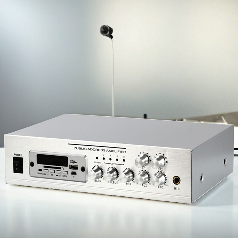 蓝牙功放吸顶喇叭背景音乐功放公共广播套装2分区MP3定压可插话筒