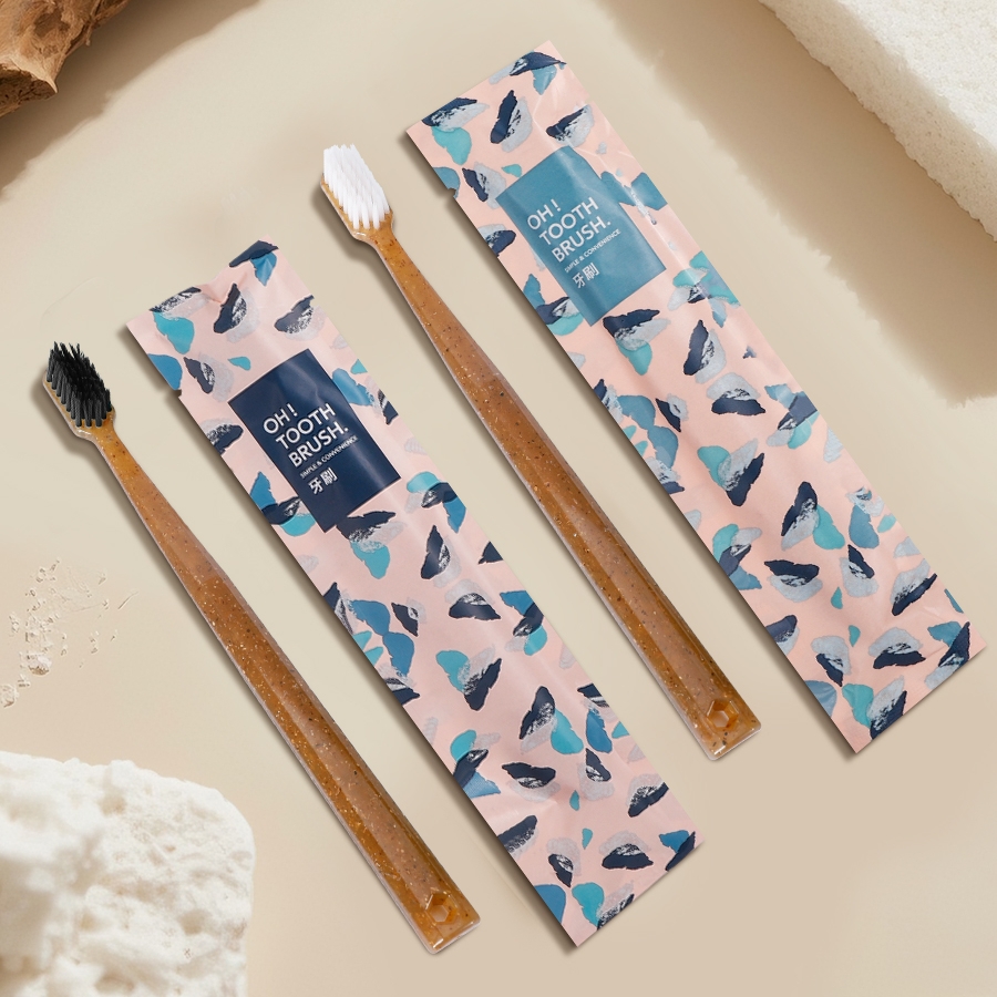 桔子酒店同款竹炭磨尖丝软毛一次性牙刷独立包装出差旅行便携牙刷