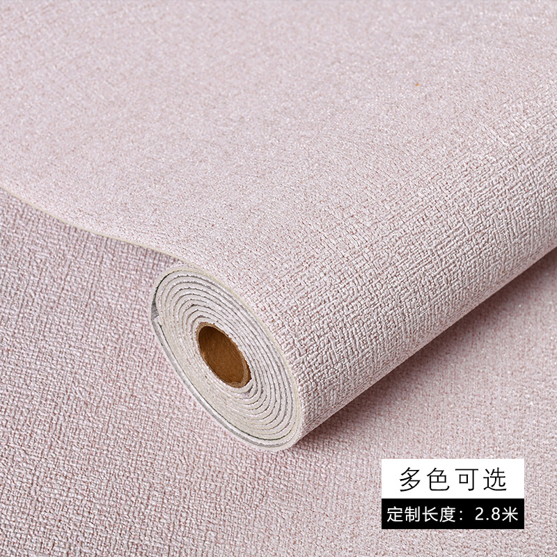 墙纸自粘加厚防水防潮可擦拭贴纸亚麻纹理翻新装饰电视背景墙壁纸