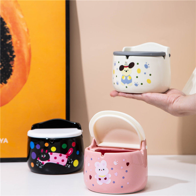 马桶烟灰缸家用个性可爱悬挂式卫生间客厅防飞带盖烟缸粘贴烟灰缸