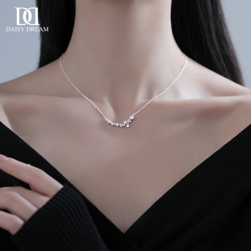 S999纯银满天星项链女轻奢小众星星吊坠锁骨链小众高级感颈链配饰