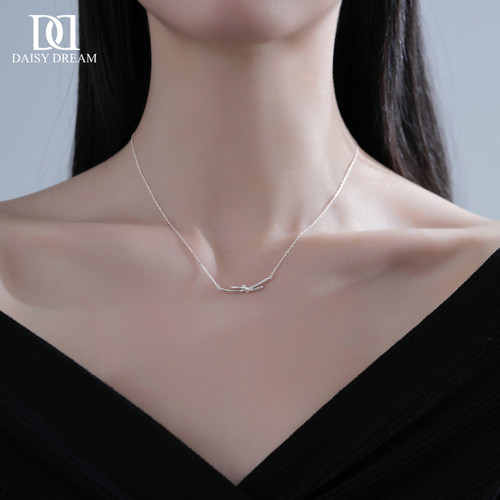 S999纯银打结项链女夏天