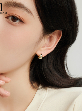 金银豆豆耳钉女气质小众高级感耳环2025新款爆款轻奢时尚银针耳饰