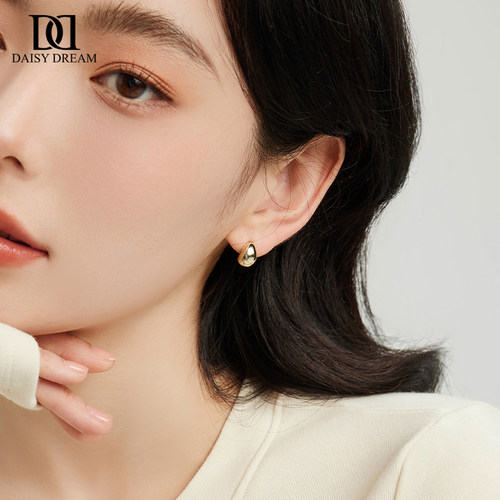 925银针高级感豆豆耳环女