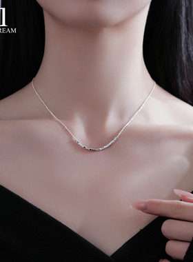 999纯银方块项链简约百搭时尚