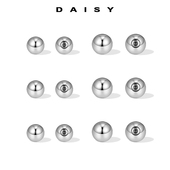 钛钢螺丝耳堵耳钉后塞拧扣耳骨钉塞螺纹圆珠堵头耳帽防掉耳饰配件