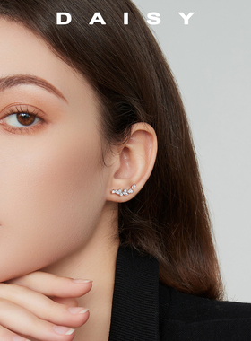 999纯银针麦穗耳环女精致气质高级满钻耳钉超闪小众设计时尚耳饰