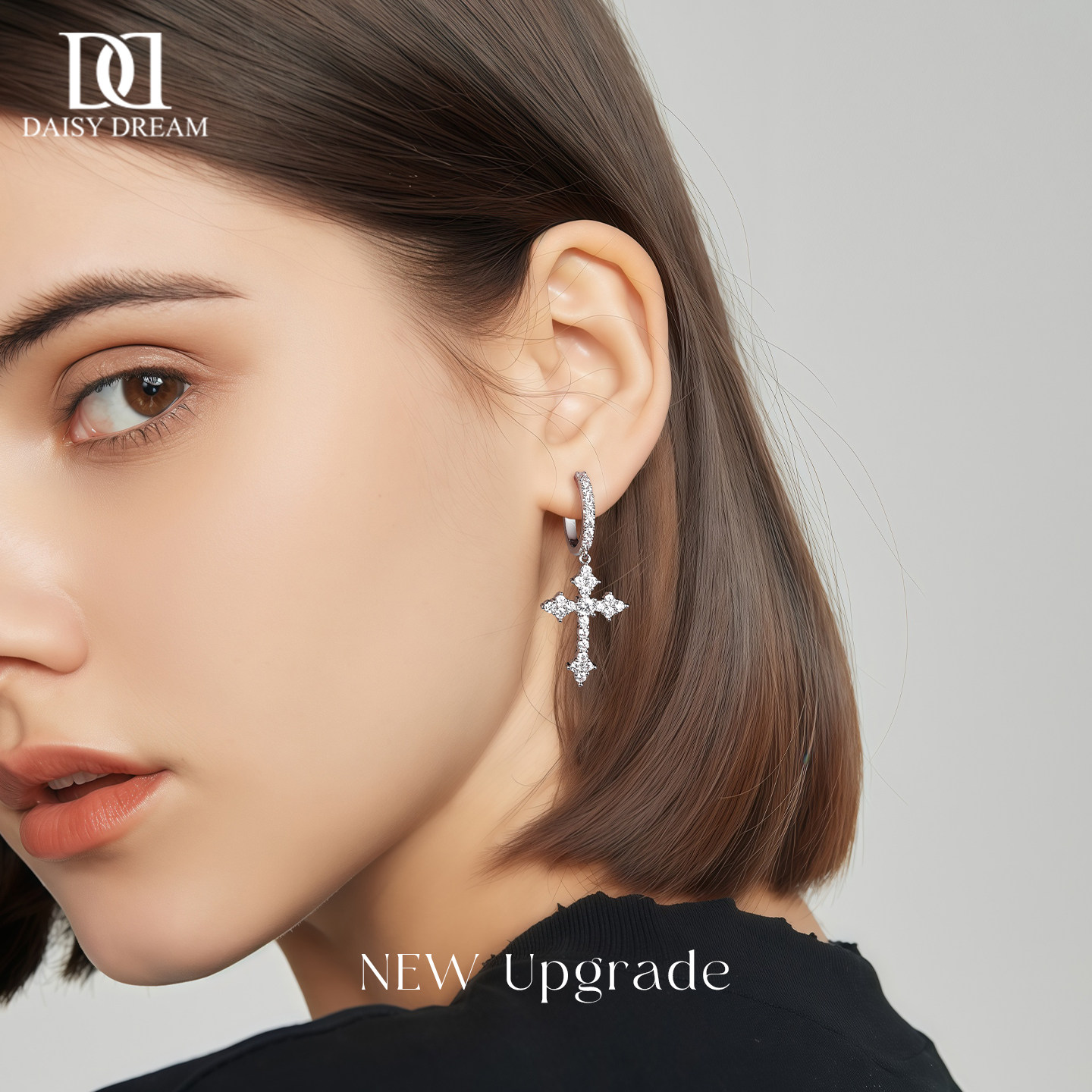 超闪十字架耳环女小众高级个性耳圈耳钉2025新款爆款气质流苏耳饰,饰品/流行首饰/时尚饰品新,耳环,淘宝优惠券,粉丝福利购,淘宝优惠卷