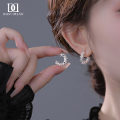 925纯银针波光粼粼碎银子耳环女小众设计气质时尚 耳环高级感耳饰