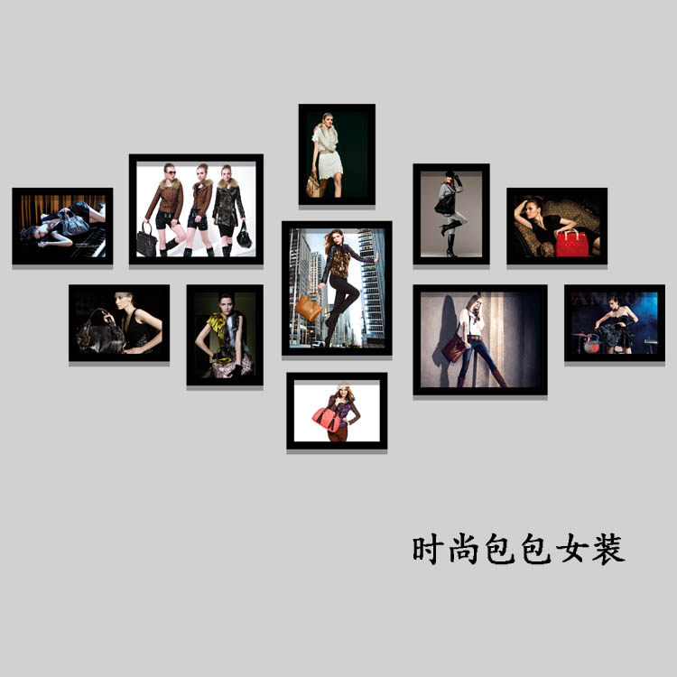 时尚服装店女装店装饰画鞋店壁画高跟鞋照片墙女包挂画创意现代