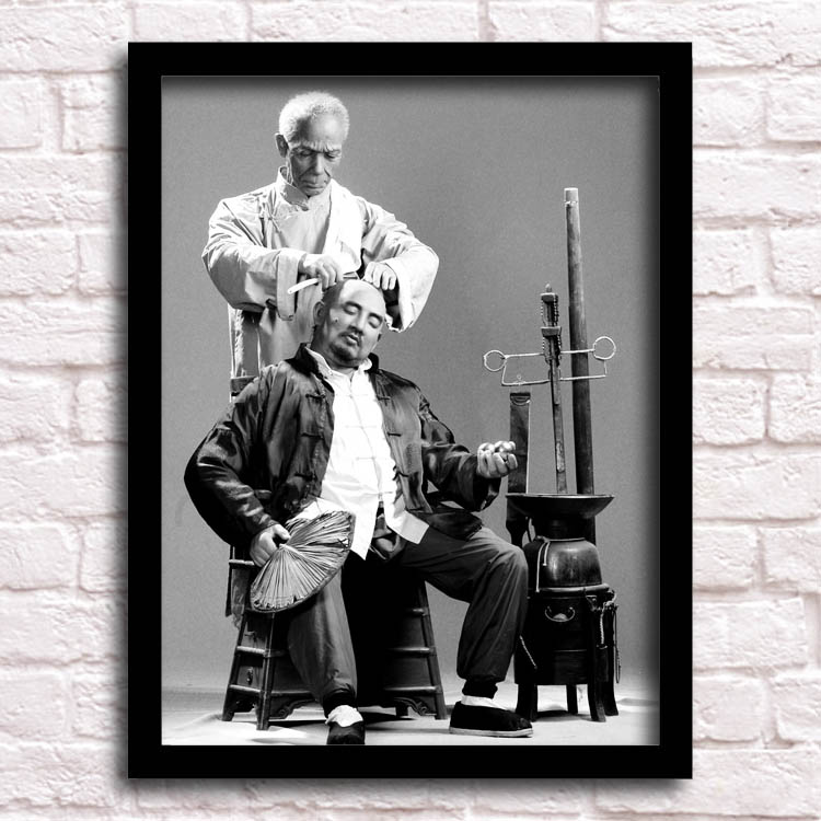 美发店装饰画油头复古怀旧剃头匠发型廊相框墙理发店沙发背景挂画,家居饰品,现代装饰画,淘宝优惠券,粉丝福利购,淘宝优惠卷