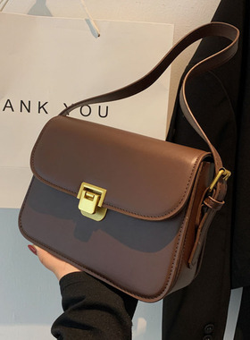 Women's bag 2023 new fashion simple 复古单肩斜挎小方包
