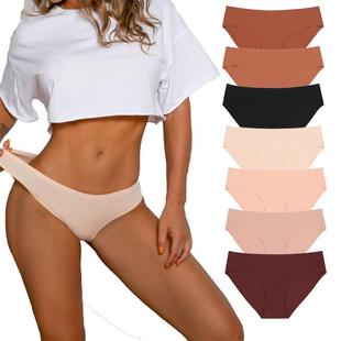 无痕冰丝纯棉裆内裤 Silk 一片式 Ice Underwear 速干女士三角裤 大码