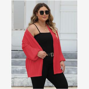 L-3XL women blouse plus size ladies tops大码开衫外套上衣女