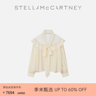 McCartney春夏蕾絲飾片雙縐蝴蝶結(jié)領(lǐng)口襯衫 Stella 春夏新降