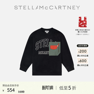 McCartney童装 儿童Stella 水洗黑徽标图案圆领卫衣 低至5折