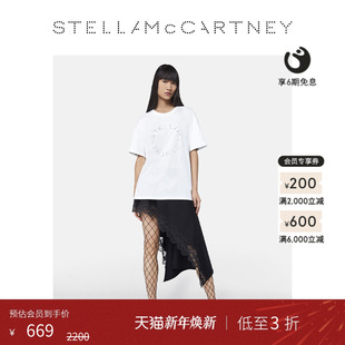 纯白水钻徽标圆领短袖 McCartney夏季 Stella T恤 低至3折