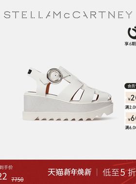 [低至5折]Stella McCartney象牙色镂空搭扣厚底凉鞋