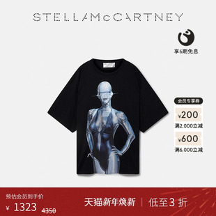 空山基春季 McCartney Stella 黑色廓形圆领T恤 低至3折