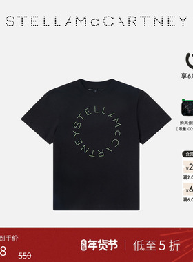 [低至5折]儿童Stella McCartney秋季黑色徽标图案T恤童装