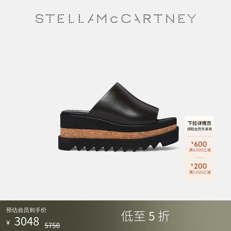 StellaMcCartney黑色露趾拖鞋图片