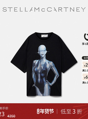 [低至3折]Stella McCartney + 空山基春季黑色廓形圆领T恤